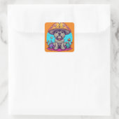 Mushroom Mutt Quadratischer Aufkleber (Tasche)