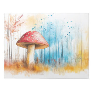 Mushroom Nature Illustration Pastellfarbe Zeichnen Notizblock