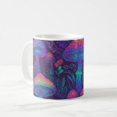 Mushroom Neon Forest Dreamscape Kaffeetasse (Vorderseite Links)