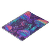 Mushroom Neon Forest Dreamscape Notizblock (Linke Seite)