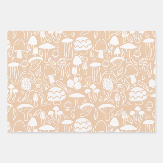 Mushroom Pastel Brown Geschenkpapier Set (Vorderseite 2)