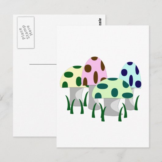 Mushroom-Patch Postkarte (Vorne/Hinten)