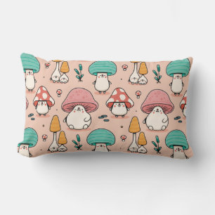 Mushroom Pattern Lumbar Pillow Lendenkissen