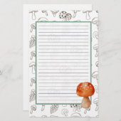 Mushroom Pattern Stationery Briefpapier (Vorne/Hinten)