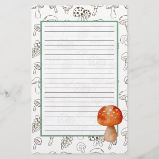 Mushroom Pattern Stationery Briefpapier