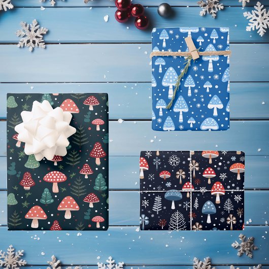 Mushroom Pattern Weihnachtsfeiertag Kernstück Geschenkpapier Set