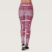 Mushroom Pink Liebe Fraktal Leinen Leggings, die P Leggings (Rückseite)