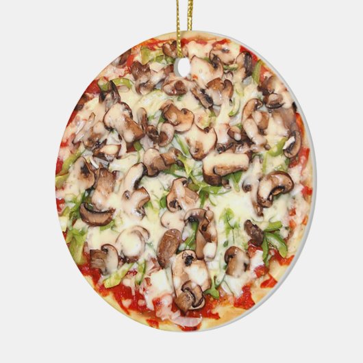 Mushroom Pizza Funny Gag Weihnachtsnachtsnacht Keramik Ornament (Links)