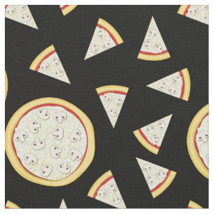 Mushroom Pizza Niedlich Food Kids Stoff