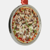 Mushroom Pizza Realistisches Essen Weihnachten Ornament Aus Metall (Rechts)