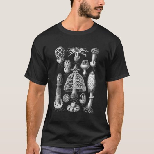 Mushroom Print Mushroom Art Botanische Illustratio T-Shirt (Vorderseite)