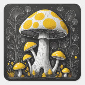 Mushroom Quadratischer Aufkleber (Vorderseite)