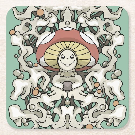 Mushroom Rechteckiger Pappuntersetzer (Vorderseite)