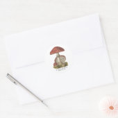 Mushroom Red Magic Vintag Print Runder Aufkleber (Umschlag)