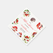Mushroom Red Watercolor Forest Rustic Baby Dusche Serviette (Ecke)