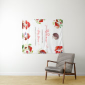 Mushroom Red Watercolor Forest Rustic Baby Dusche Wandteppich (Beispiel (Horizontal))