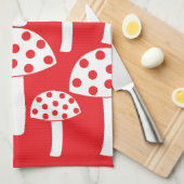 Mushroom Red White Mushroom Geschirrtuch (Viertel Falte)