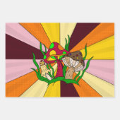 Mushroom Retro Nostalgic Abstrakt Popart Geschenkpapier Set (Vorderseite 3)