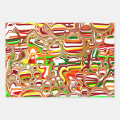 Mushroom Retro Nostalgic Abstrakt Popart Geschenkpapier Set (Vorderseite 2)