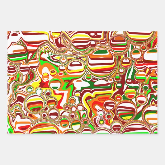 Mushroom Retro Nostalgic Abstrakt Popart Geschenkpapier Set (Vorderseite 2)