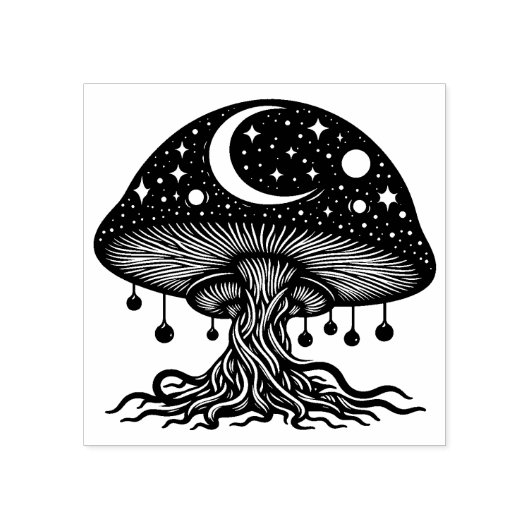 Mushroom Rubber Briefmarke Moon and Stars Gummistempel (Prägung)