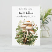 Mushroom Rustic Save the Date Card (Stehend Vorderseite)