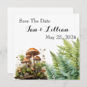 Mushroom Rustic Wedding Save the Date (Vorne/Hinten)