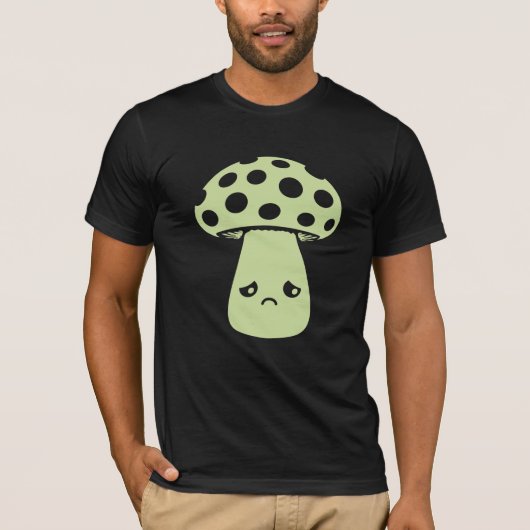 Mushroom Sad Unhappy Face Kawaii Disappointed Mela T-Shirt (Vorderseite)