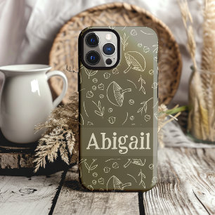 Mushroom Sage Green Woodland Design Funky Boho Case-Mate iPhone 14 Hülle