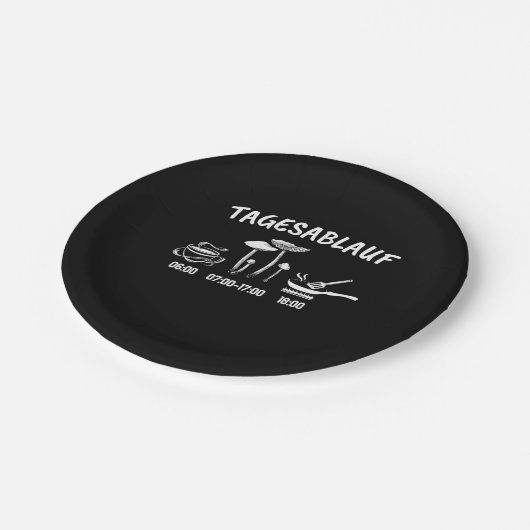 Mushroom-Sammlerplan Pappteller (Schrägansicht)