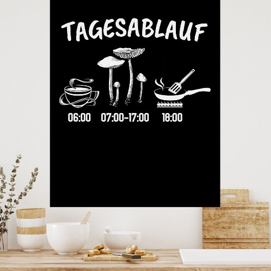 Mushroom-Sammlerplan Poster (Küche)