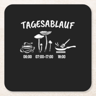 Mushroom-Sammlerplan Rechteckiger Pappuntersetzer