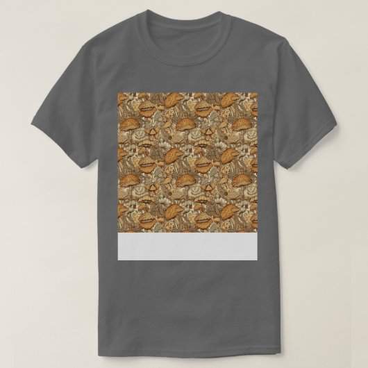 Mushroom Seamless Pattern Fungus Hippie Shroom Eno T-Shirt (Design vorne)