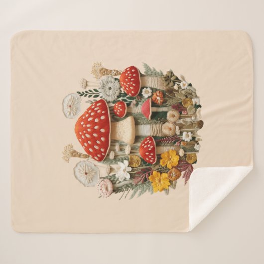 Mushroom Sherpa Blanket Sherpadecke (Vorderseite (Horizontal))