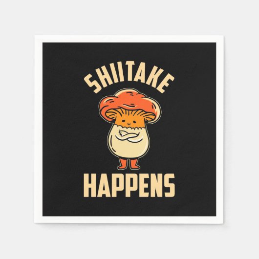 Mushroom Shiitake Happens Serviette (Vorderseite)