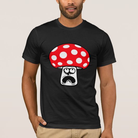 Mushroom Shocked Surprised Face Funny Scream T-Shirt (Vorderseite)