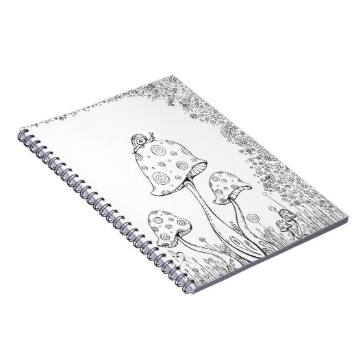Mushroom Snail Notebook Coloring Book MADART Notizblock (Rechte Seite)