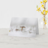 Mushroom Snow Winter Nature Foto Karte (Gelbe Blume)