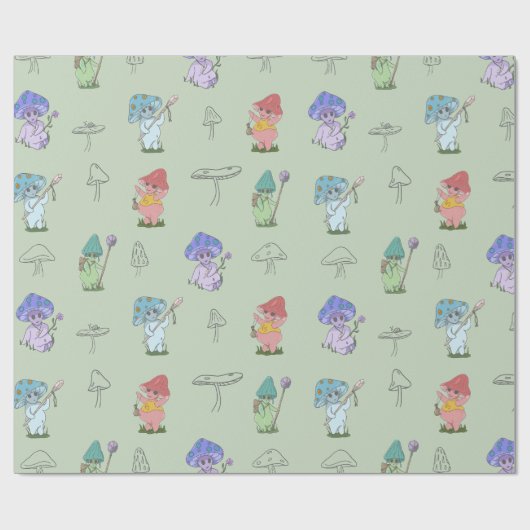 Mushroom Spirituosen Wrapping Paper Geschenkpapier (Flach)