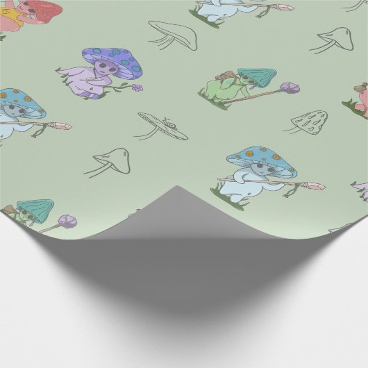 Mushroom Spirituosen Wrapping Paper Geschenkpapier (Ecke)