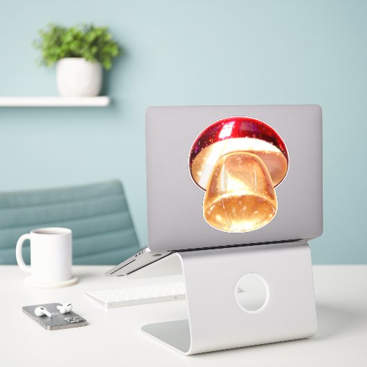 Mushroom sticker red modern (Laptop auf Schreibtisch)