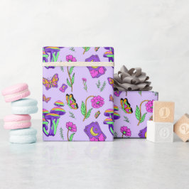 Mushroom Tarot Vibrant Psychedelic Esoteric Geschenkpapier