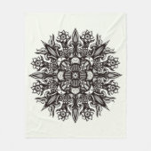 Mushroom tätoto Schwarz-weiß psychedelische Mandal Fleecedecke (Vorderseite)