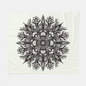 Mushroom tätoto Schwarz-weiß psychedelische Mandal Fleecedecke (Vorderseite (Horizontal))