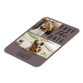 Mushroom Taupe 2 Fotos Save the Date Hochzeit Magnet (Linke Seite)