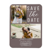Mushroom Taupe 2 Fotos Save the Date Hochzeit Magnet (Vertikal)