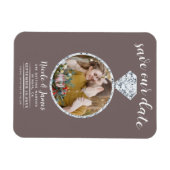 Mushroom Taupe Diamond Ring Blende Save the Date Magnet (Horizontal)