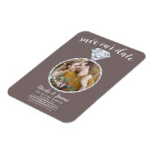 Mushroom Taupe Diamond Ring Blende Save the Date Magnet (Linke Seite)