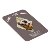 Mushroom Taupe Foto Wedding Save the Date Magnet (Rechte Seite)
