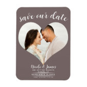 Mushroom Taupe Heart Foto Hochzeit Speichern Sie d Magnet (Vertikal)